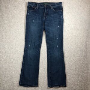 LRL Lauren Ralph Lauren Women’s Classic Bootcut Distressed 8 Dark Wash Jeans